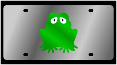 Frog Stainless Steel License Plate (Chrome) 1