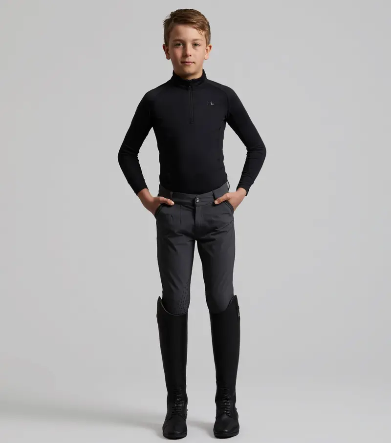Gando Boys Gel Knee Riding Breeches Anthracite Grey 1