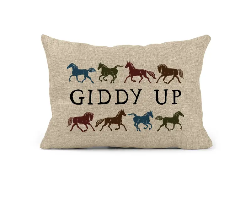 Giddy Up Horse Rectangle Pillow 1