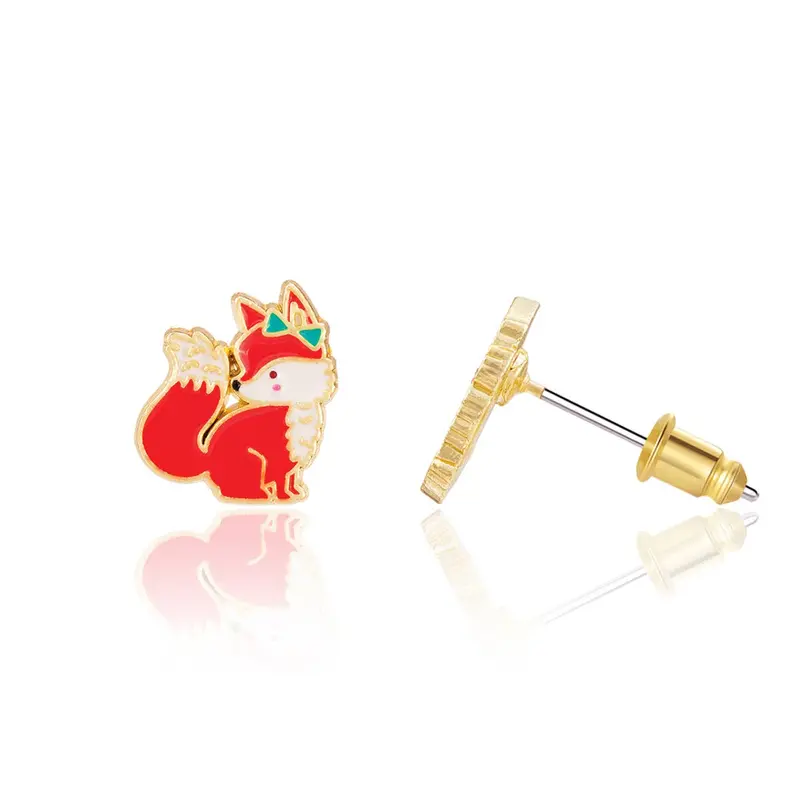 Girl Nation - Fancy Fox | Cutie Stud Earrings | Hypoallergenic 2