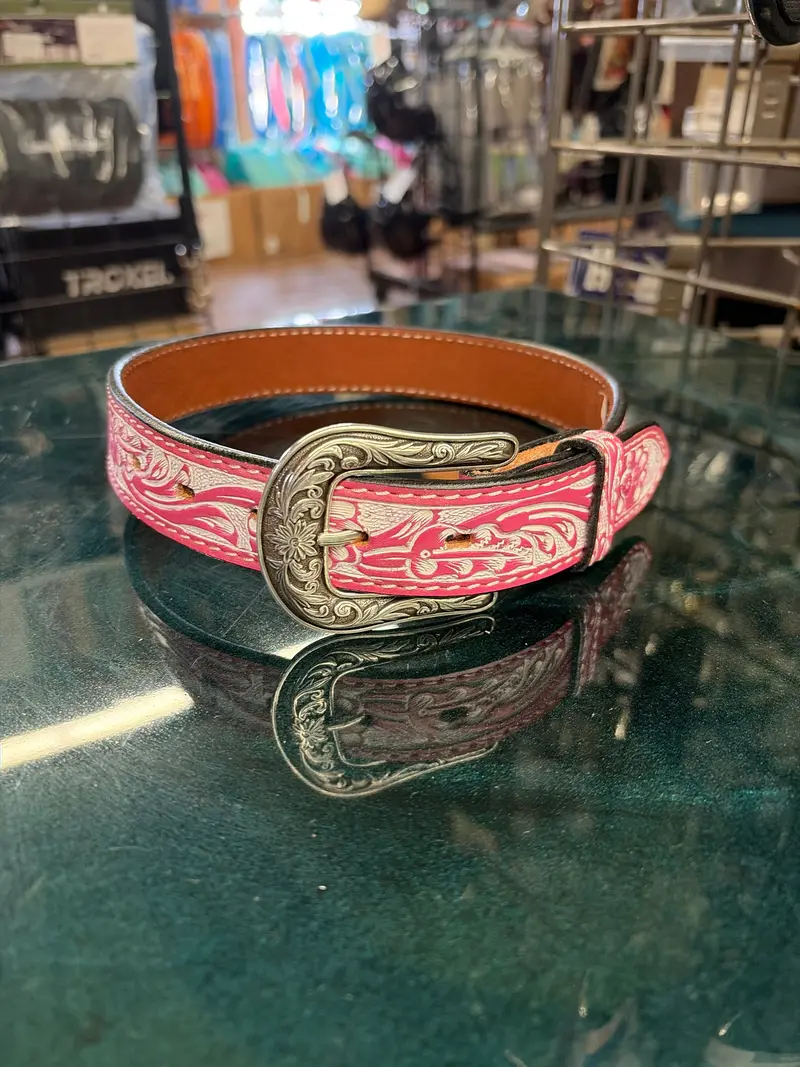 Girls Angel Ranch Pink Name Blank Belt 1