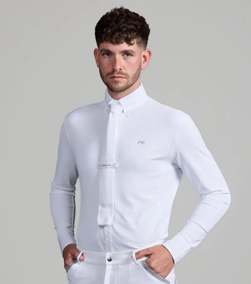 Giulio Men's Long Sleeve Show Shirt White 1