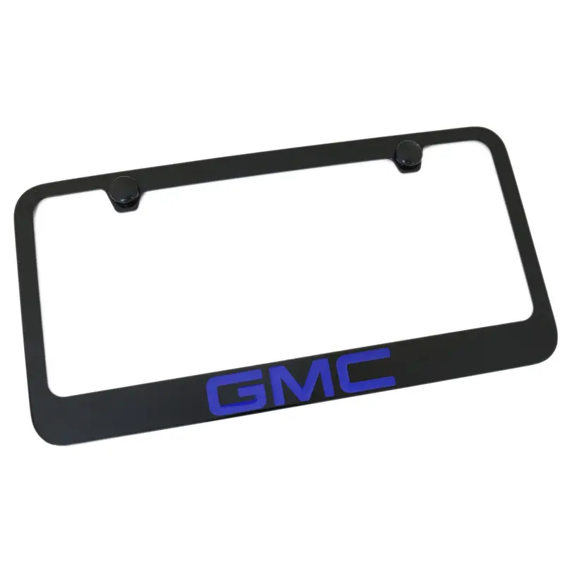 Gmc Blue Logo License Plate Frame (Black) 1