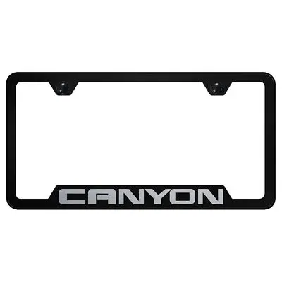 Gmc Canyon Laser Etched Logo Cut-Out License Plate Frame (Black) 1