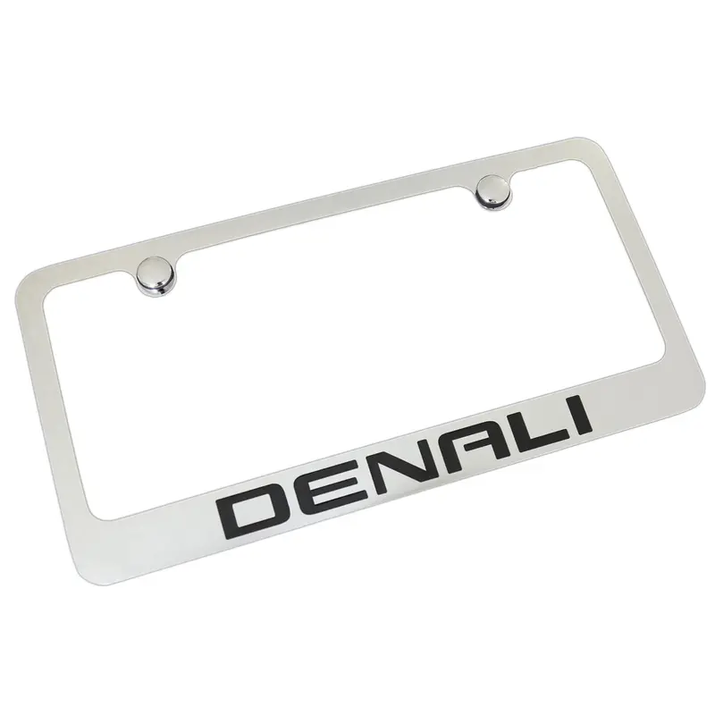 Gmc Denali Black Fill License Plate Frame (Chrome) 1