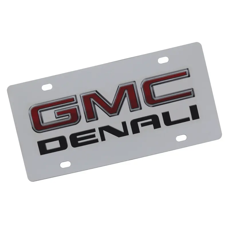 Gmc Denali Dual Logo License Plate (Chrome) 1
