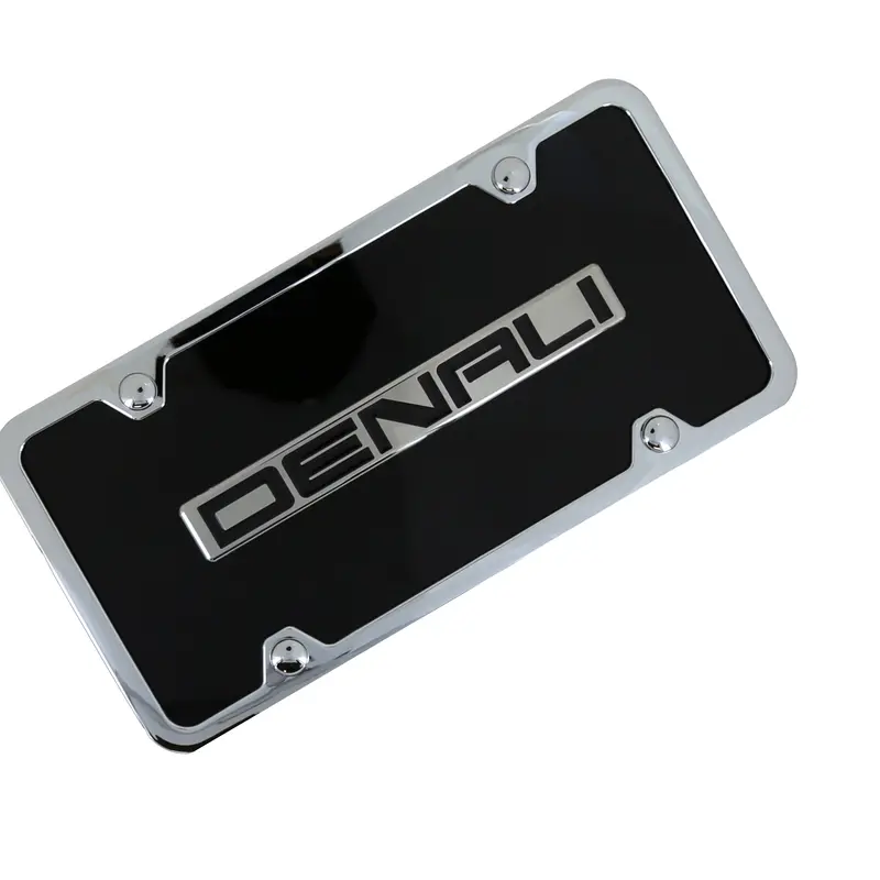 Gmc Denali License Plate Kit (Chrome On Black) 1