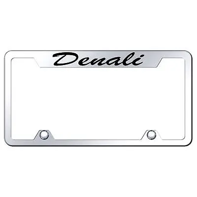Gmc Denali Script Satinless Steel Truck Cut-Out License Plate Frame (Chrome) 1