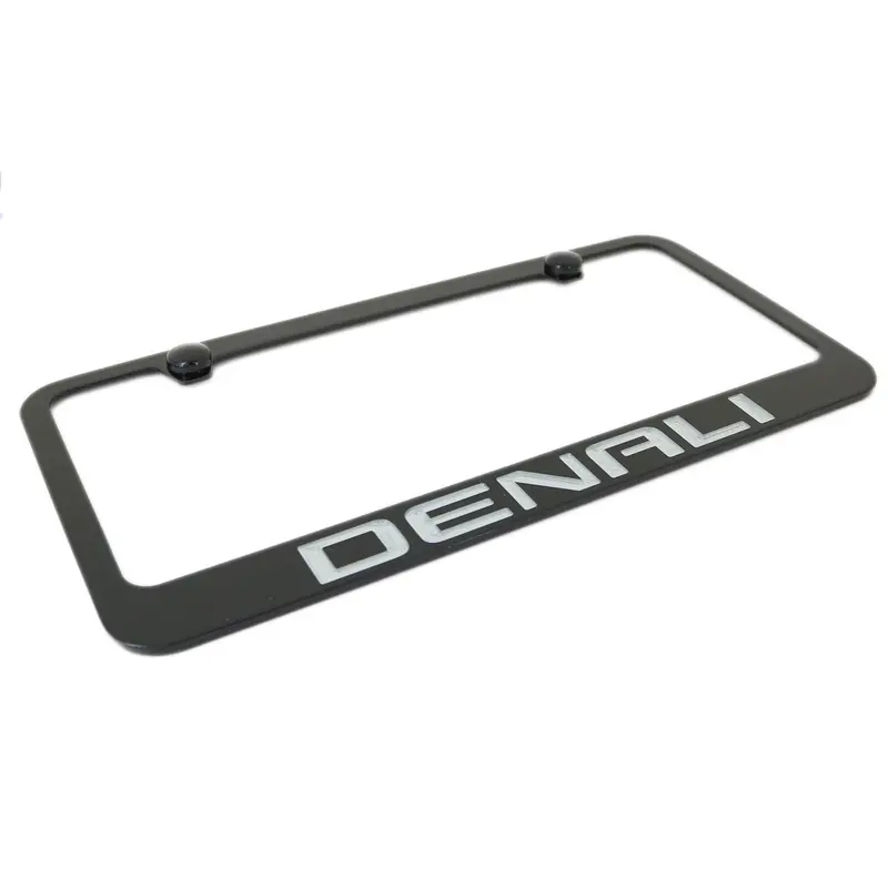 Gmc Denali Silver Fill License Plate Frame (Black) 2