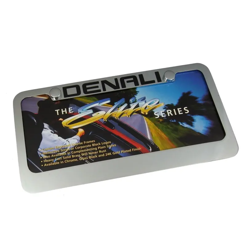 Gmc Denali Top License Plate Frame (Chrome) 1