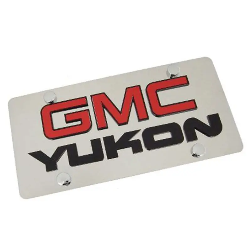 Gmc Dual Logo Yukon License Plate (Chrome) 1