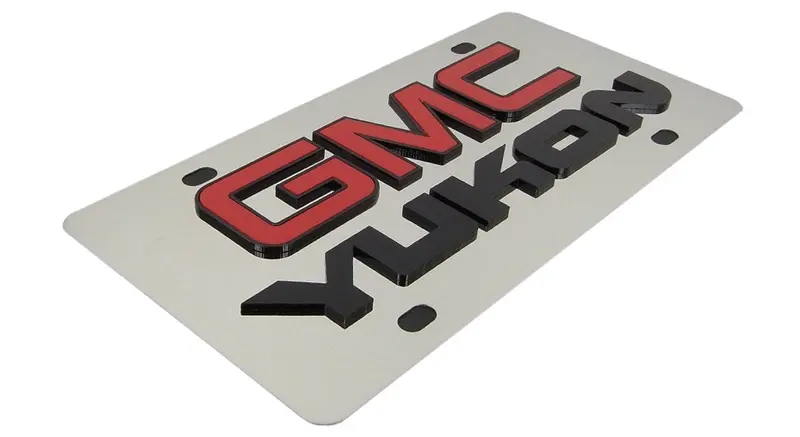 Gmc Dual Logo Yukon License Plate (Chrome) 2