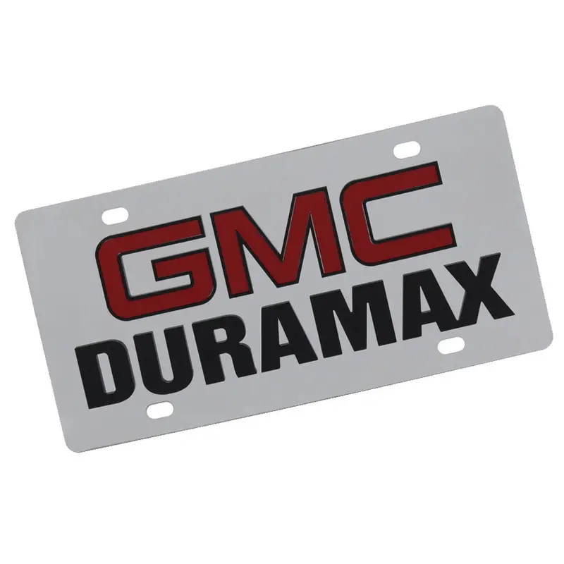 Gmc Duramax Dual Logo License Plate (Chrome) 1