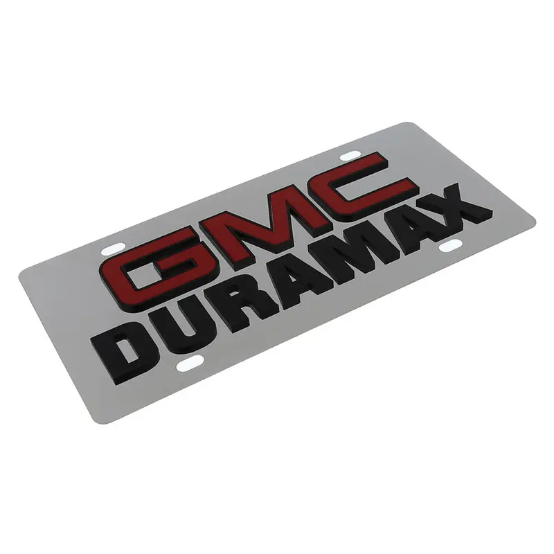 Gmc Duramax Dual Logo License Plate (Chrome) 2
