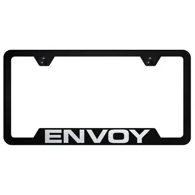 Gmc Envoy Laser Etched Logo Cut-Out License Plate Frame (Black) 1