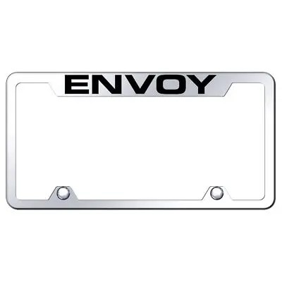 Gmc Envoy Logo Stainless Steel Truck Cut-Out License Plate Frame (Chrome) 1