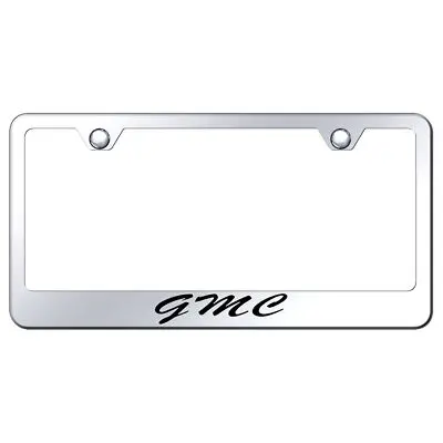 Gmc Laser Etched Script Stainless Steel License Plate Frame (Chrome) 1