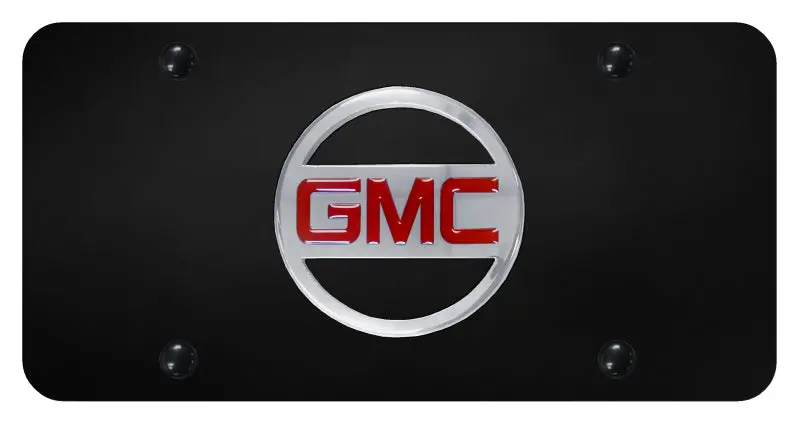 Gmc Logo License Plate (Chrome On Black) 1