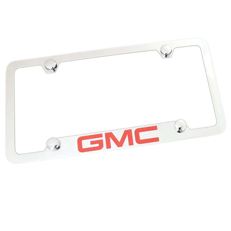 Gmc Logo License Plate Frame With Holes (Chrome) 1
