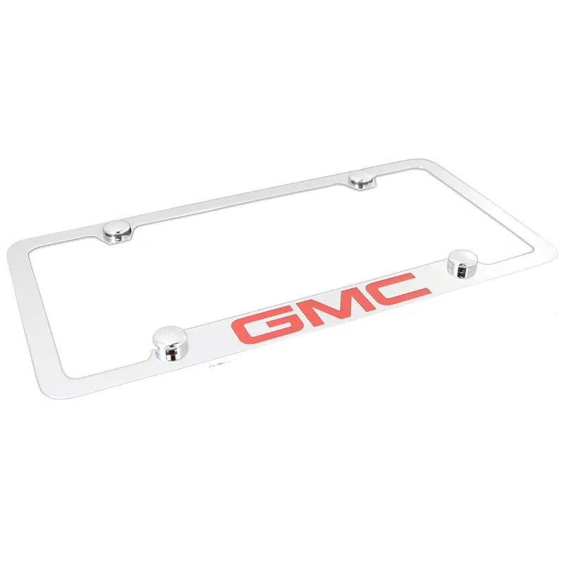 Gmc Logo License Plate Frame With Holes (Chrome) 2