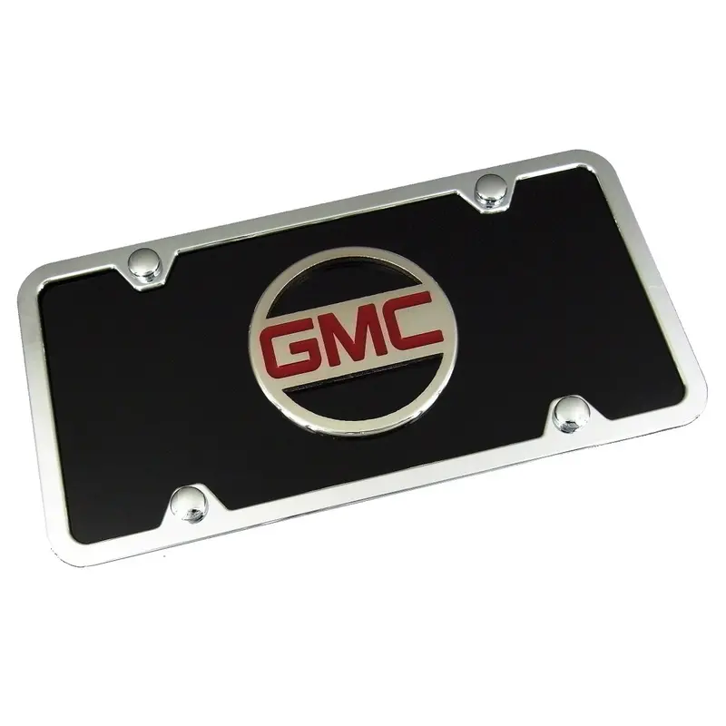 Gmc Logo License Plate Kit (Chrome On Black) 1