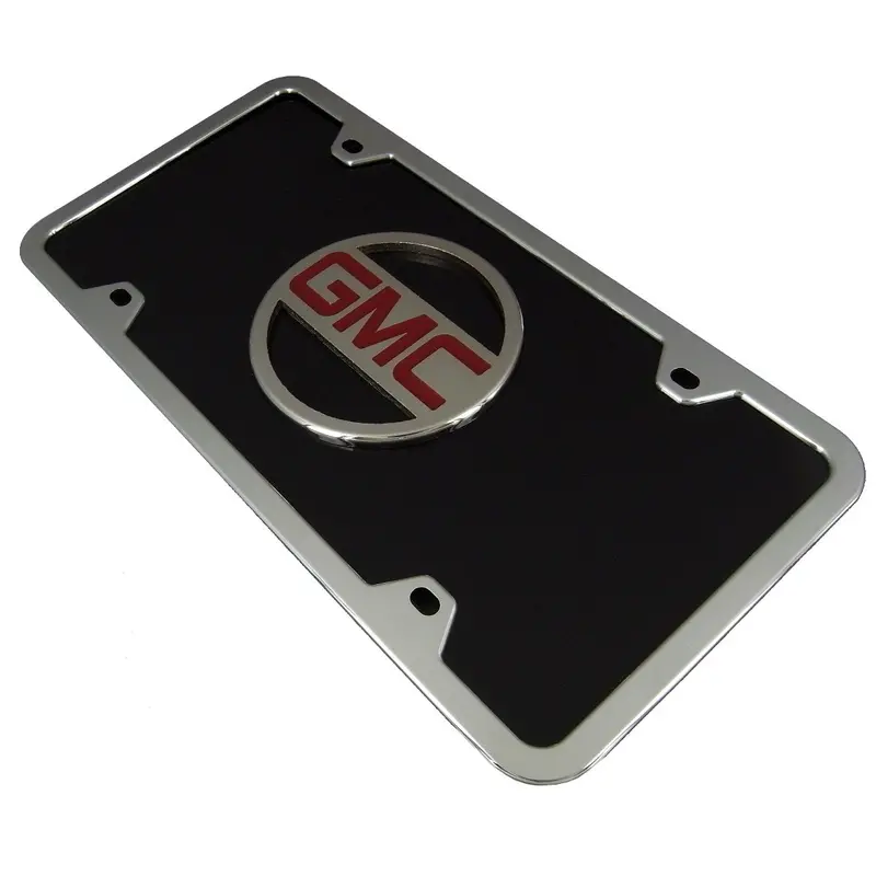 Gmc Logo License Plate Kit (Chrome On Black) 2