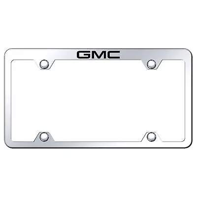 Gmc Logo Stainless Steel Wide Body Truck License Plate Frame (Chrome) 1