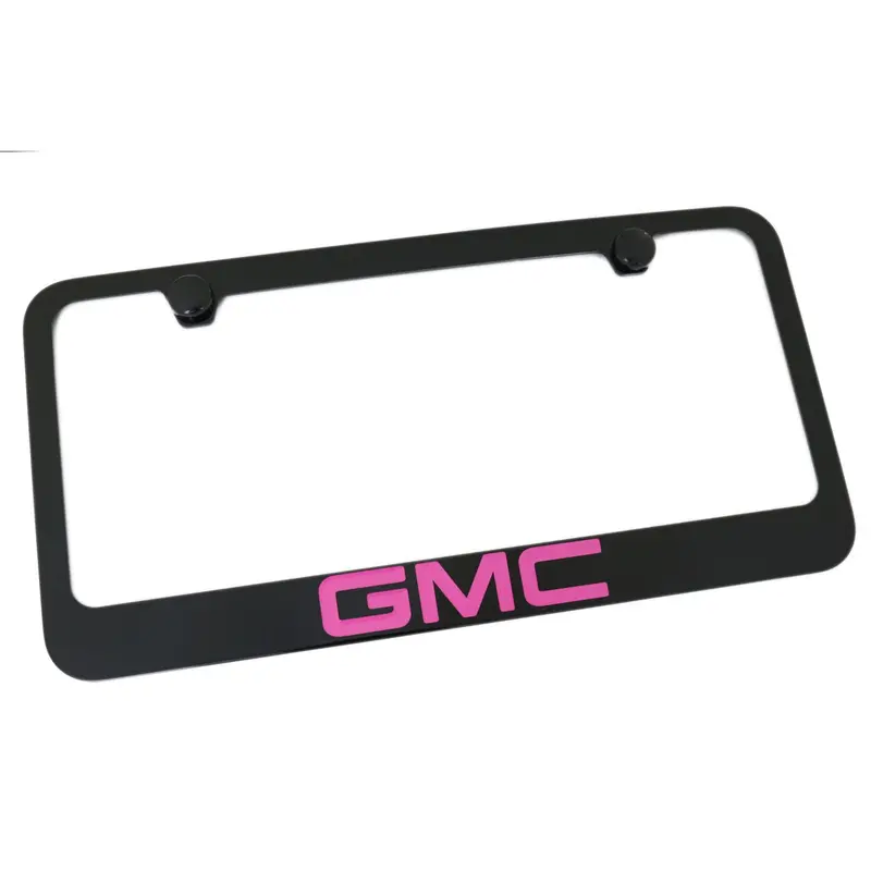 Gmc Pink Logo License Plate Frame (Black) 1