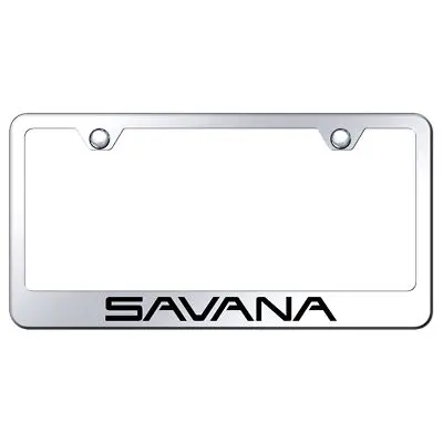 Gmc Savana Laser Etched Logo Stainless Steel License Plate Frame (Chrome) 1