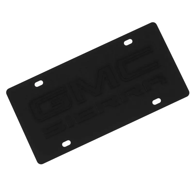 Gmc Sierra Dual Logo License Plate (Black) 1