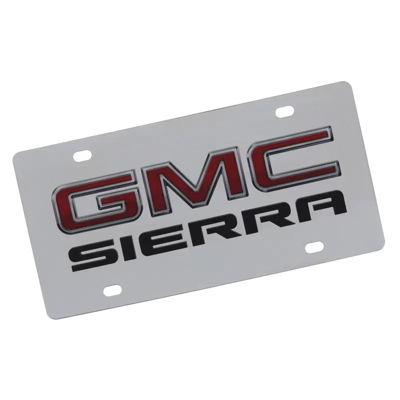 Gmc Sierra Dual Logo License Plate (Chrome) 1