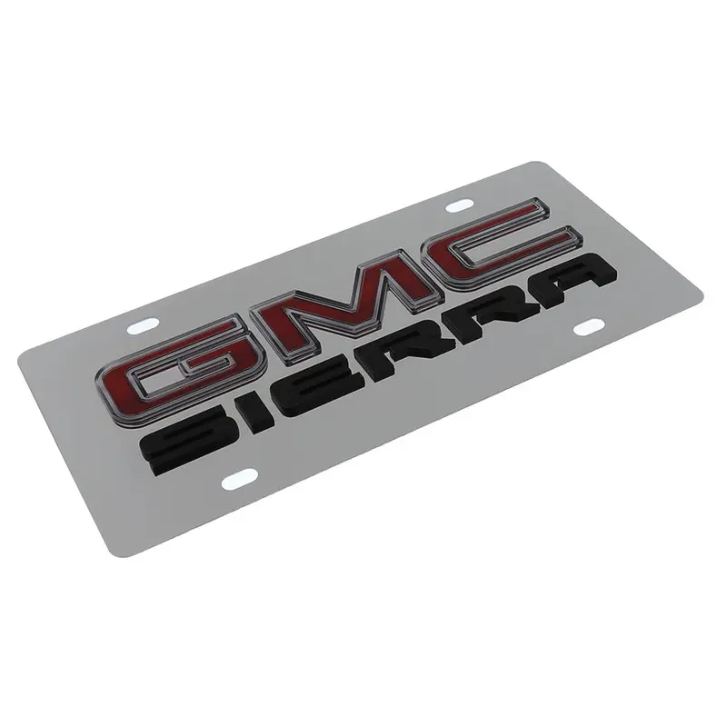 Gmc Sierra Dual Logo License Plate (Chrome) 2