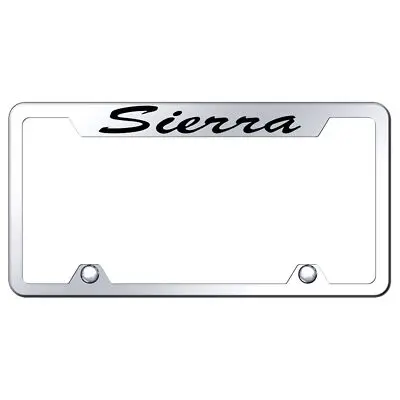 Gmc Sierra Script Satinless Steel Truck Cut-Out License Plate Frame (Chrome) 1
