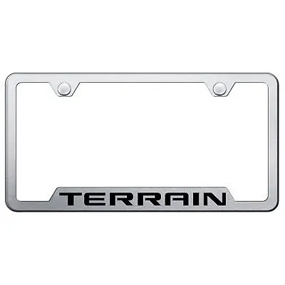Gmc Terrain Laser Etched Logo Cut-Out License Plate Frame (Brushed Chrome) 1