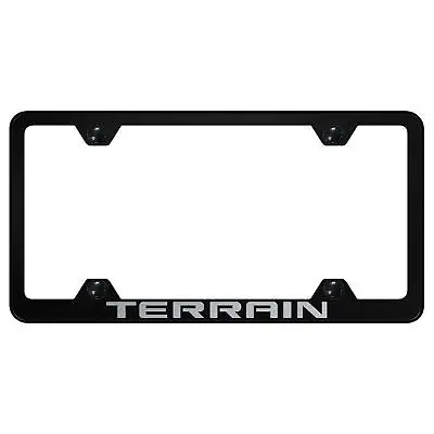 Gmc Terrain Laser Etched Stainless Steel Wide Body License Plate Frame (Black) 1