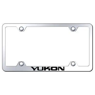 Gmc Yukon Laser Etched Stainless Steel Wide Body License Plate Frame (Chrome) 1