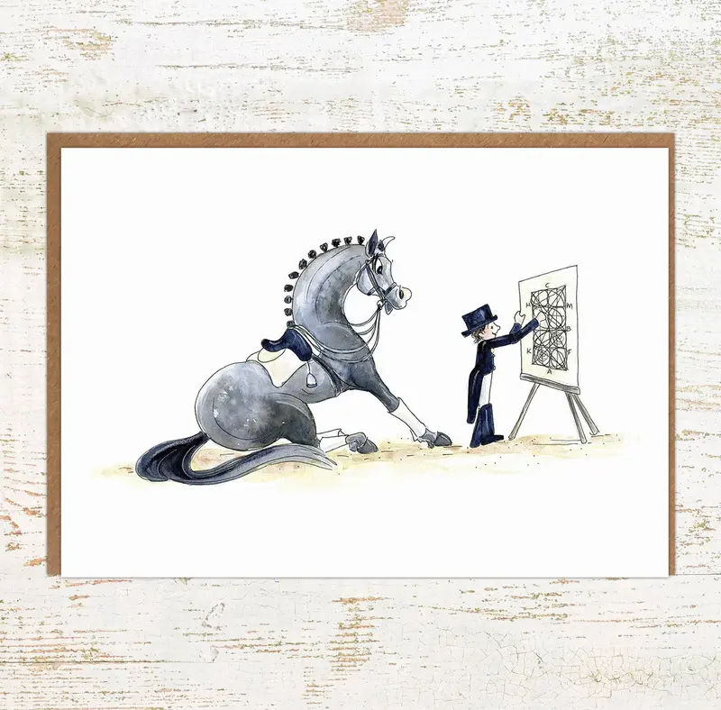 Halt At X Dressage Greeting Card 1