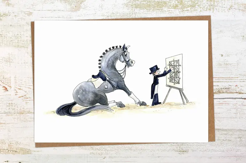 Halt At X Dressage Greeting Card 2