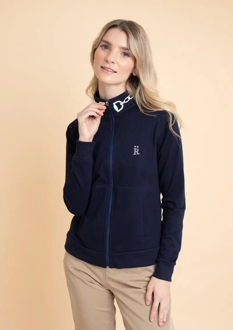 Harmonia Embroidered Zip-Up Jacket | Navy 4