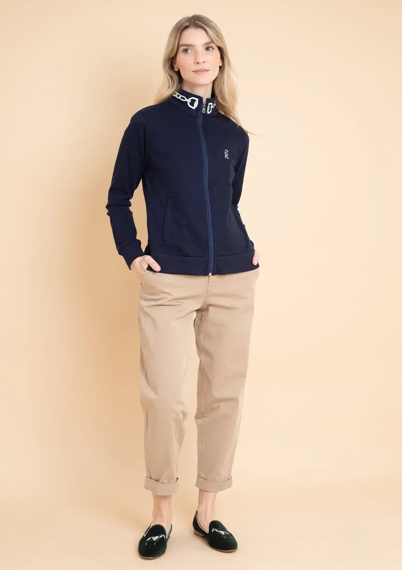 Harmonia Embroidered Zip-Up Jacket | Navy 5