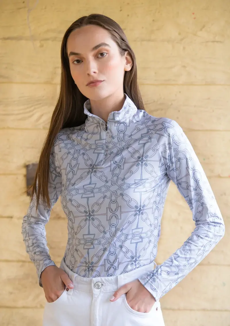 Harmony Q-Zip | Long Sleeve | Chainlink Print 1