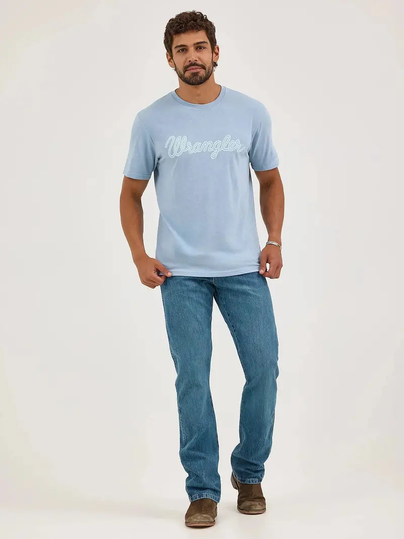 Heather Blue Wrangler Logo Tee 1