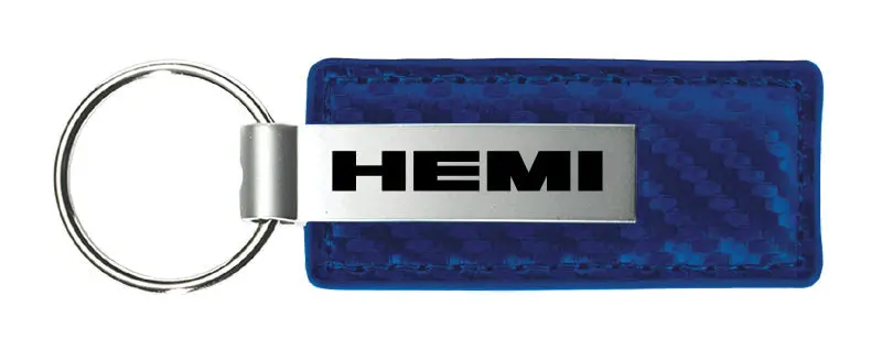 Hemi Carbon Fiber Leather Keychain 2