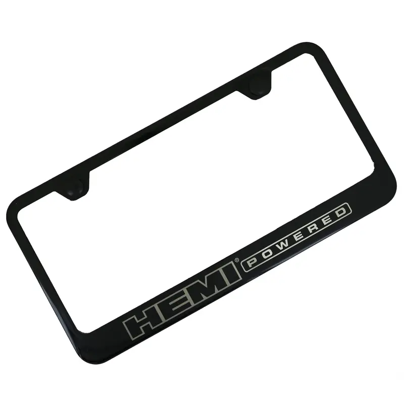 Hemi Powdered License Plate Frame (Black) 1