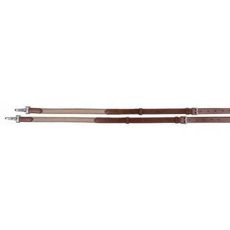 Henri De Rivel Side Reins - Leather With Elastic Insert 1