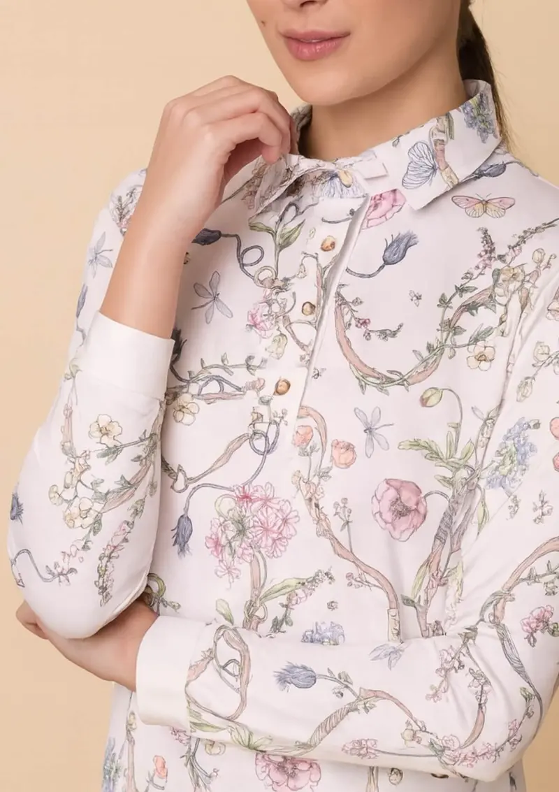 Herbaria Equestrian Polo-Shirt | Long Sleeve | Cream 1