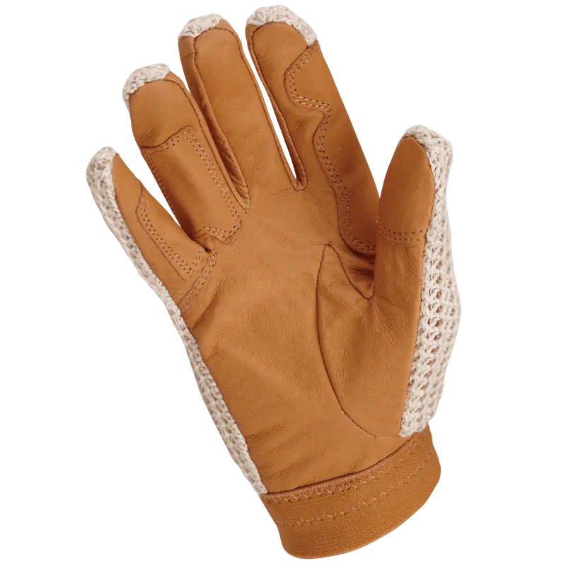 Heritage Crochet Riding Glove-Tan 2