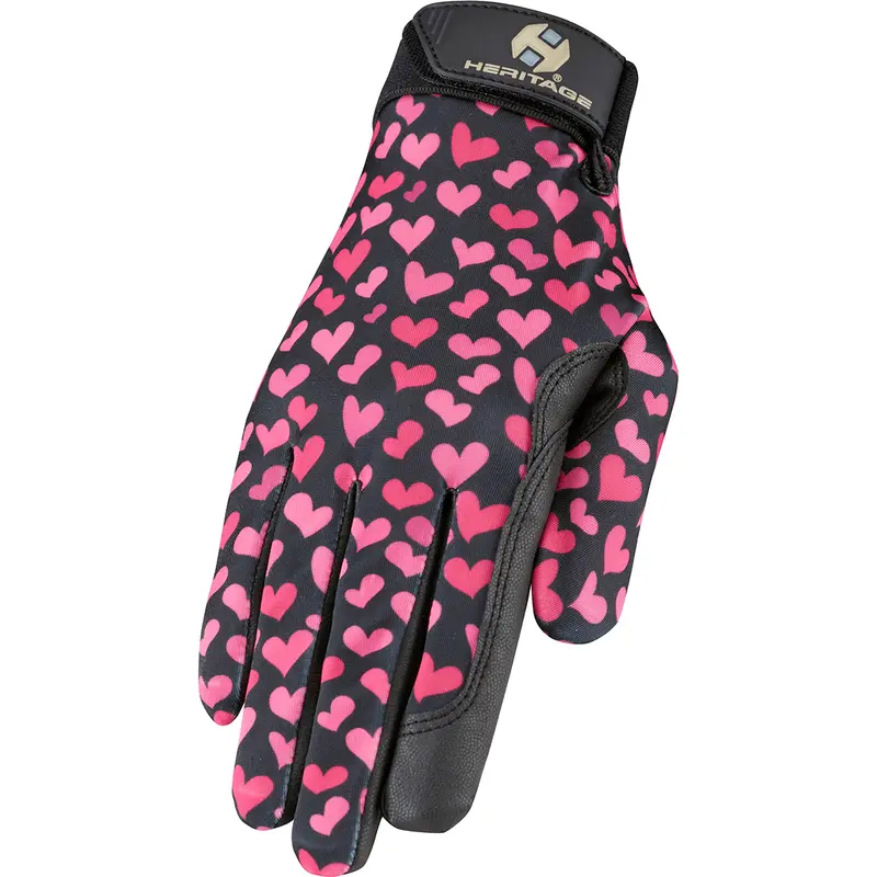 Heritage Performance Glove-Pink Hearts 1