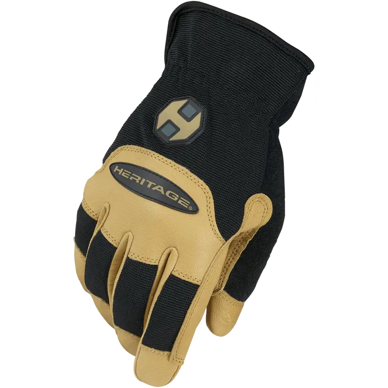 Heritage Stable Work Glove-Black/Tan 1