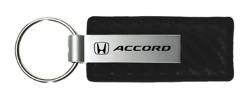 Honda Accord Carbon Fiber Leather Keychain 2